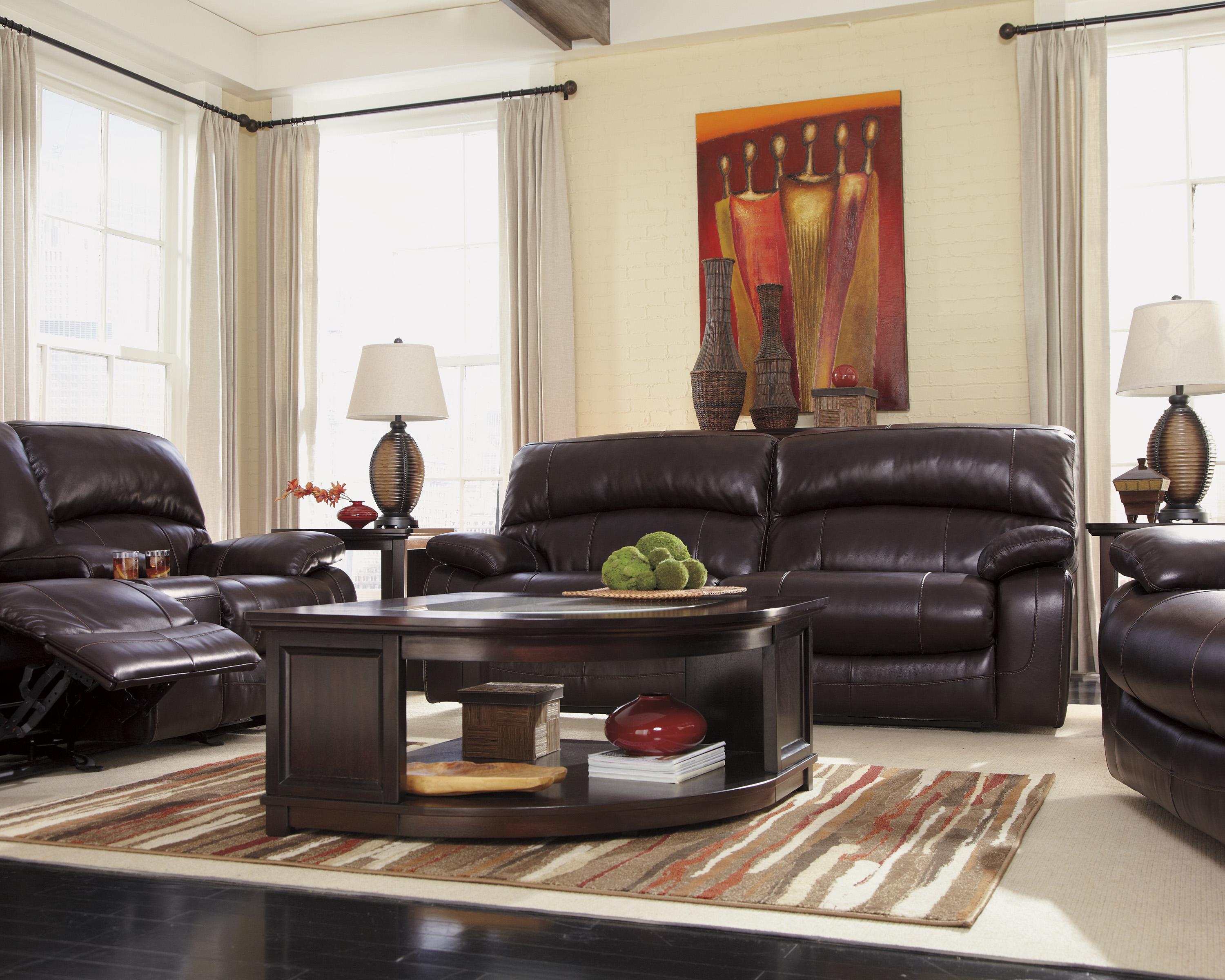 Signature Design by Ashley Damacio Dark Brown Leather Match 2 Seat